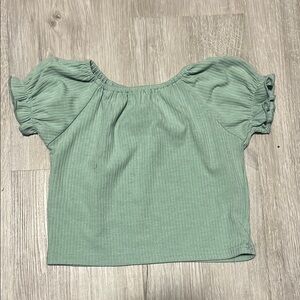 Mint Green Puff Sleeve Top